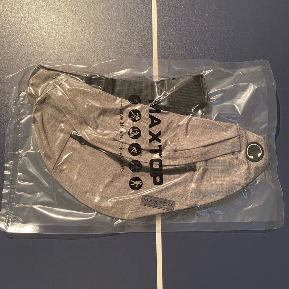 NEW!! Grey with black details, fanny pack. Never used